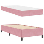Estructura de cama con colchón Rosa 100 x 200 cm tela