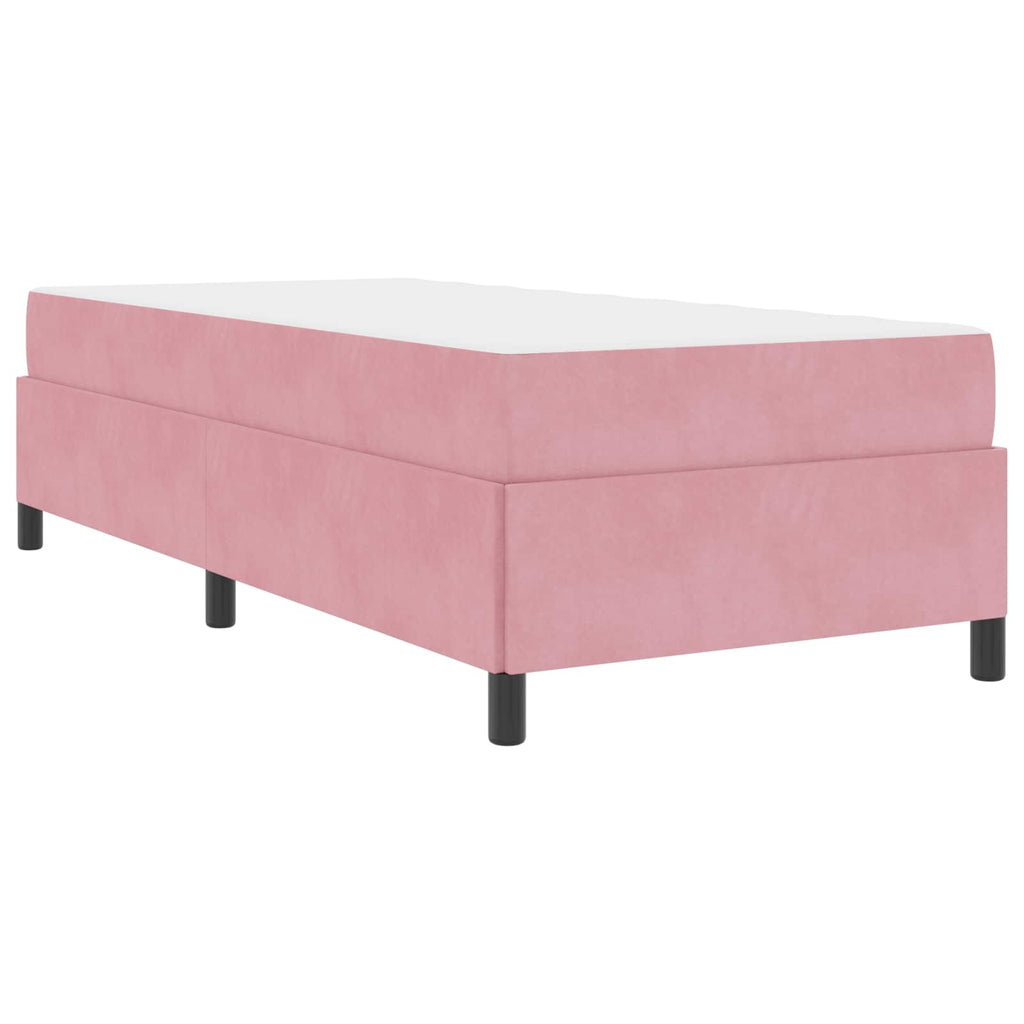 Estructura de cama con colchón Rosa 100 x 200 cm tela