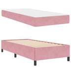 Estructura de cama con colchón Rosa 100 x 200 cm tela
