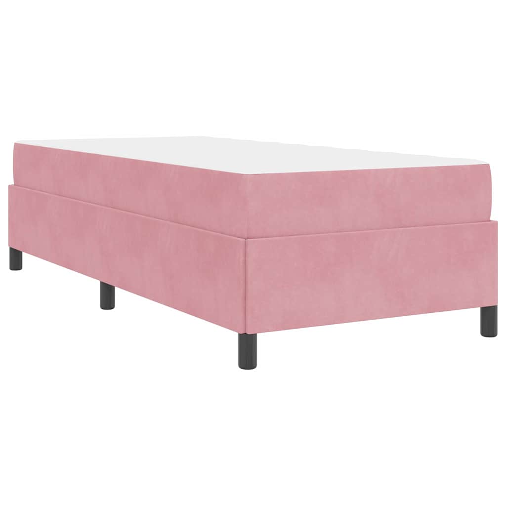 Estructura de cama con colchón Rosa 100 x 200 cm tela