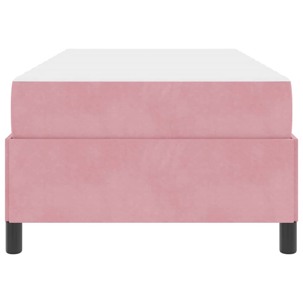 Estructura de cama con colchón Rosa 100 x 200 cm tela