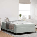 Estructura de cama con colchón Gris Claro 120 x 190 cm tela