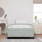 Estructura de cama con colchón Gris Claro 120 x 190 cm tela