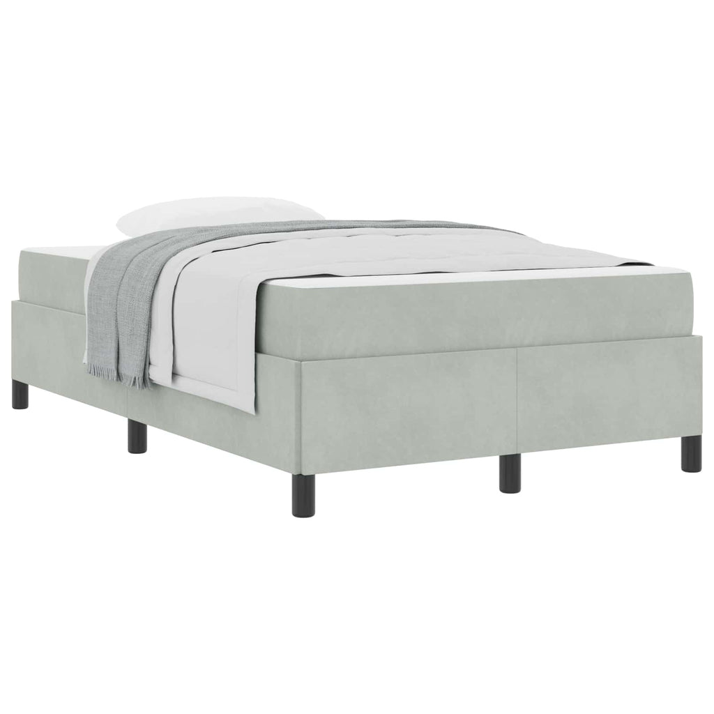 Estructura de cama con colchón Gris Claro 120 x 190 cm tela