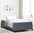 Estructura de cama con colchón Gris oscuro 120 x 190 cm tela