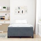 Estructura de cama con colchón Gris oscuro 120 x 190 cm tela