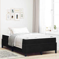 Estructura de cama con colchón Negro 120 x 190 cm tela