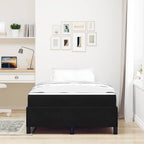 Estructura de cama con colchón Negro 120 x 190 cm tela
