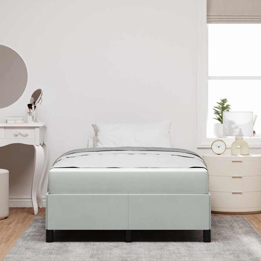 Estructura de cama con colchón Gris Claro 120 x 200 cm tela