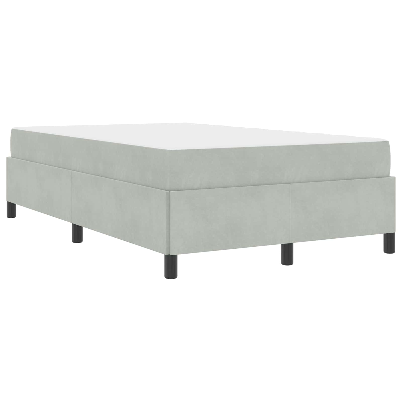 Estructura de cama con colchón Gris Claro 120 x 200 cm tela