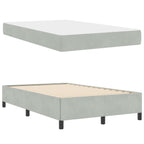 Estructura de cama con colchón Gris Claro 120 x 200 cm tela