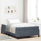 Estructura de cama con colchón Gris oscuro 120 x 200 cm tela