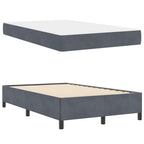Estructura de cama con colchón Gris oscuro 120 x 200 cm tela