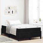 Estructura de cama con colchón Negro 120 x 200 cm tela