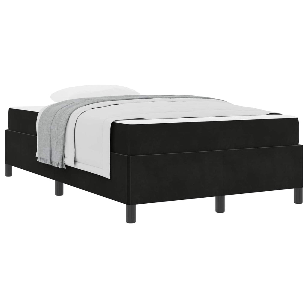 Estructura de cama con colchón Negro 120 x 200 cm tela