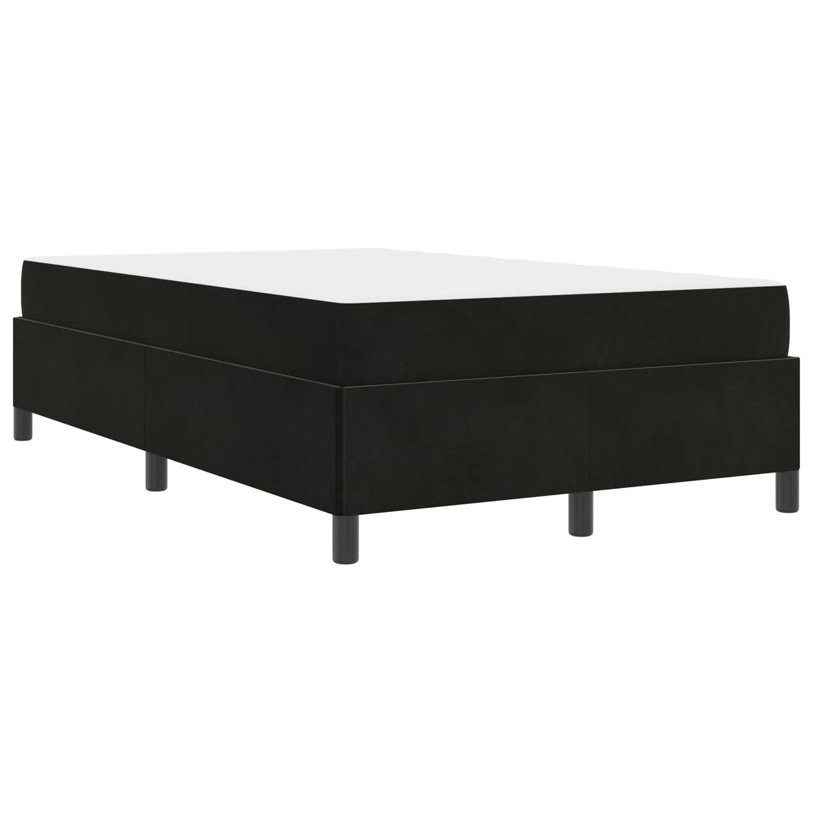 Estructura de cama con colchón Negro 120 x 200 cm tela
