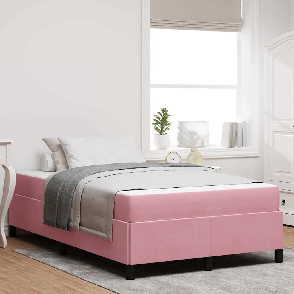 Estrutura de cama com colchão Rosa 100 x 200 cm tecido