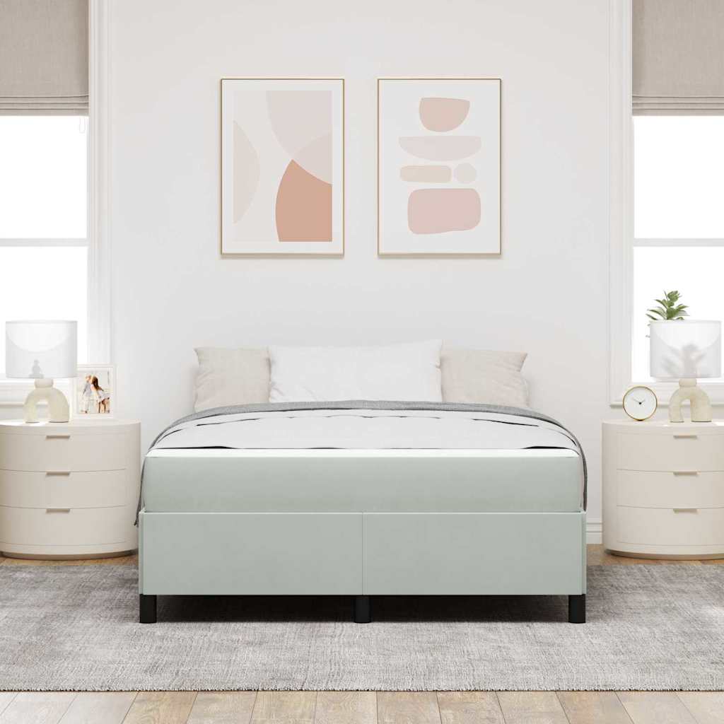 Estructura de cama con colchón Gris Claro 140 x 190 cm tela