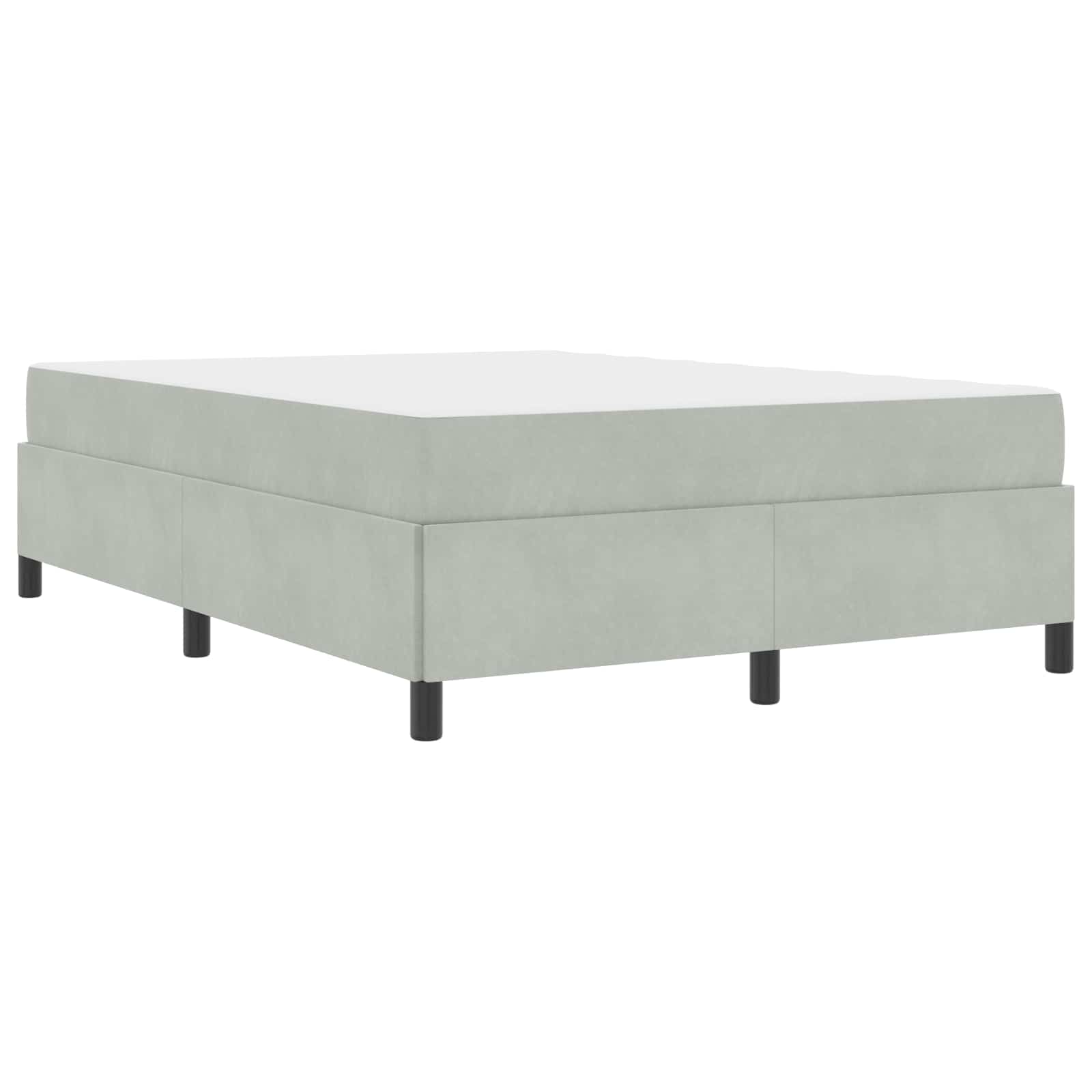 Estructura de cama con colchón Gris Claro 140 x 190 cm tela
