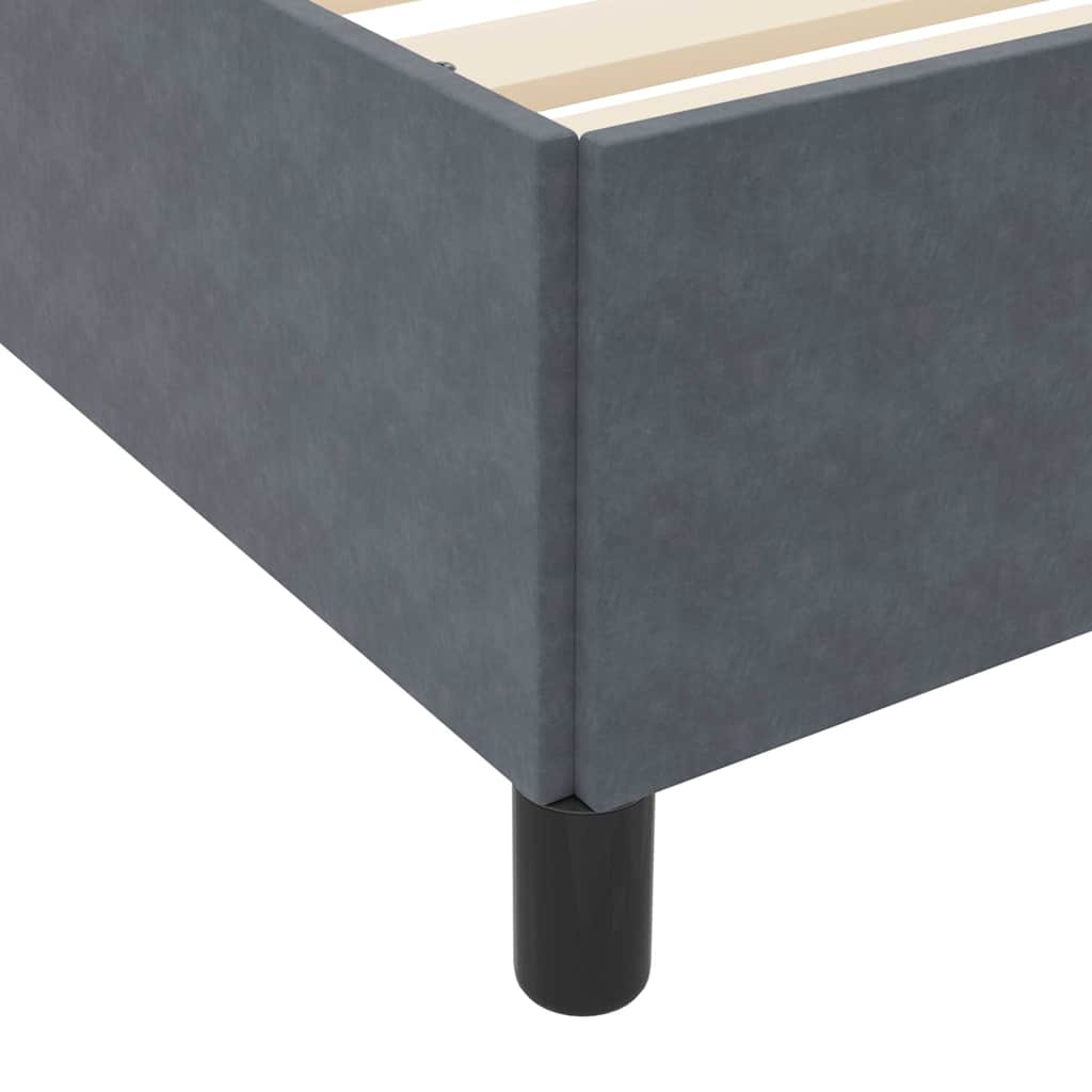 Estructura de cama con colchón Gris oscuro 140 x 190 cm tela