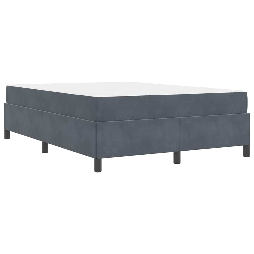 Estructura de cama con colchón Gris oscuro 140 x 190 cm tela