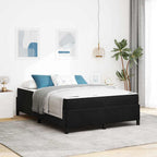 Estructura de cama con colchón Negro 140 x 190 cm tela