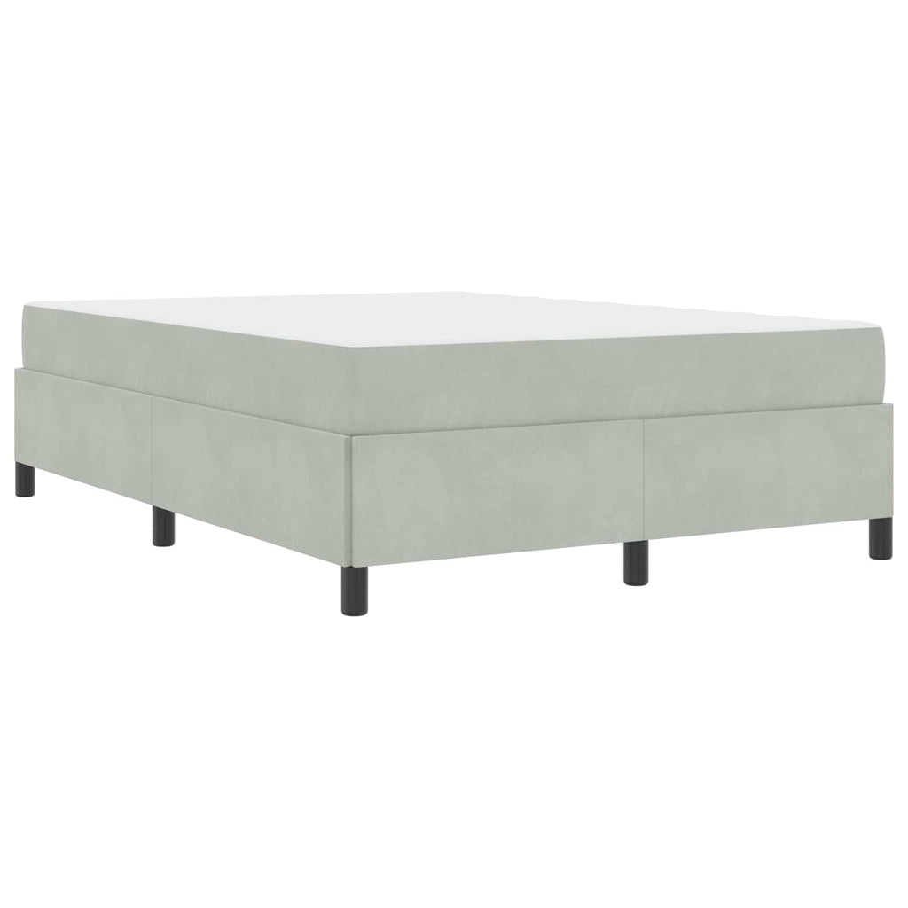 Estructura de cama con colchón Gris Claro 140 x 200 cm tela