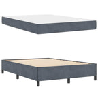 Estructura de cama con colchón Gris oscuro 140 x 200 cm tela