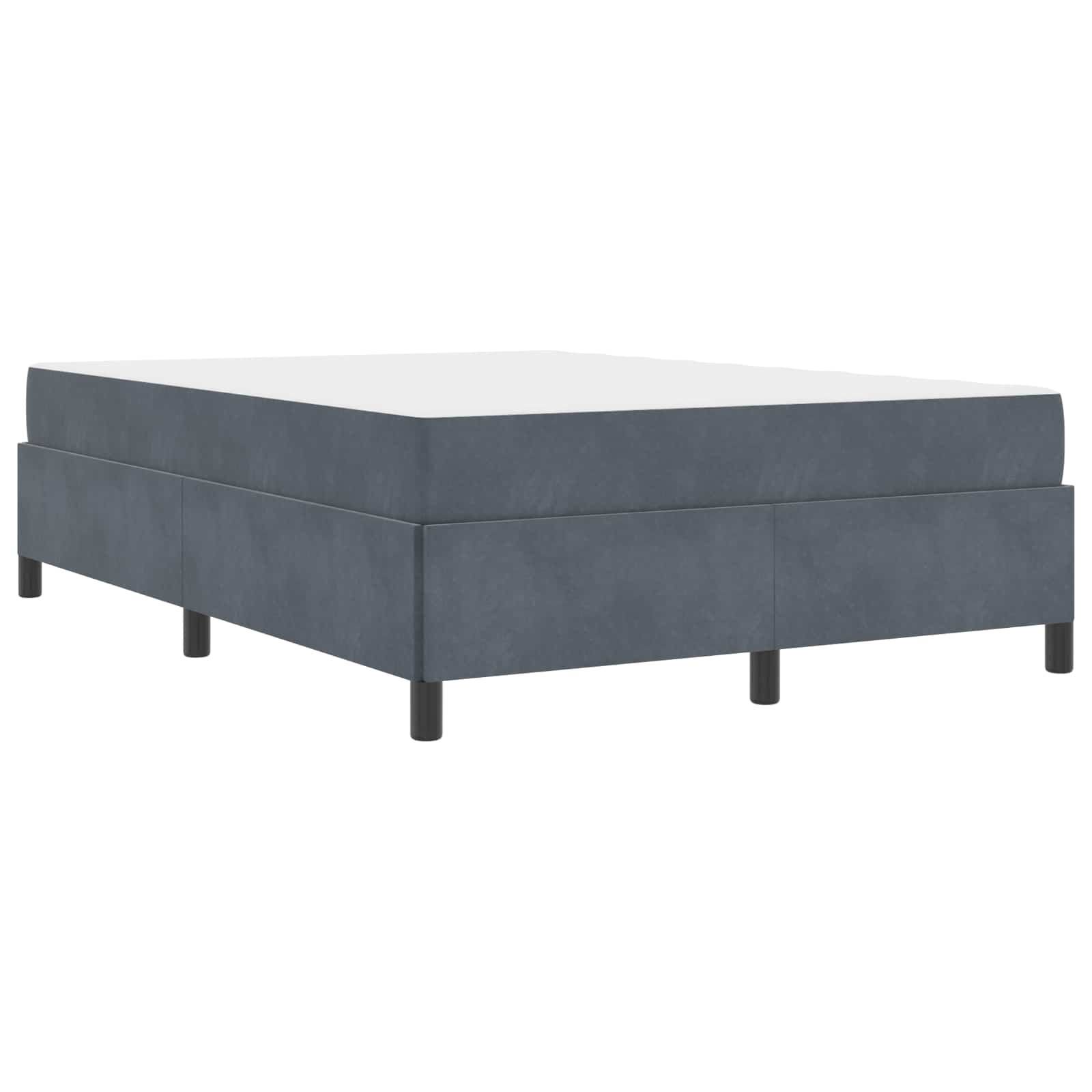 Estructura de cama con colchón Gris oscuro 140 x 200 cm tela