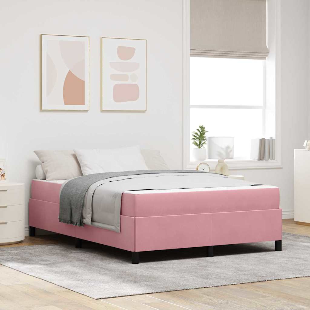 Estrutura de cama com colchão Rosa 100 x 200 cm tecido