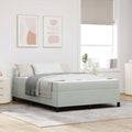 Estructura de cama con colchón Gris Claro 160 x 200 cm tela