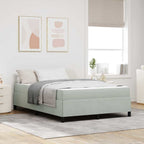 Estructura de cama con colchón Gris Claro 160 x 200 cm tela