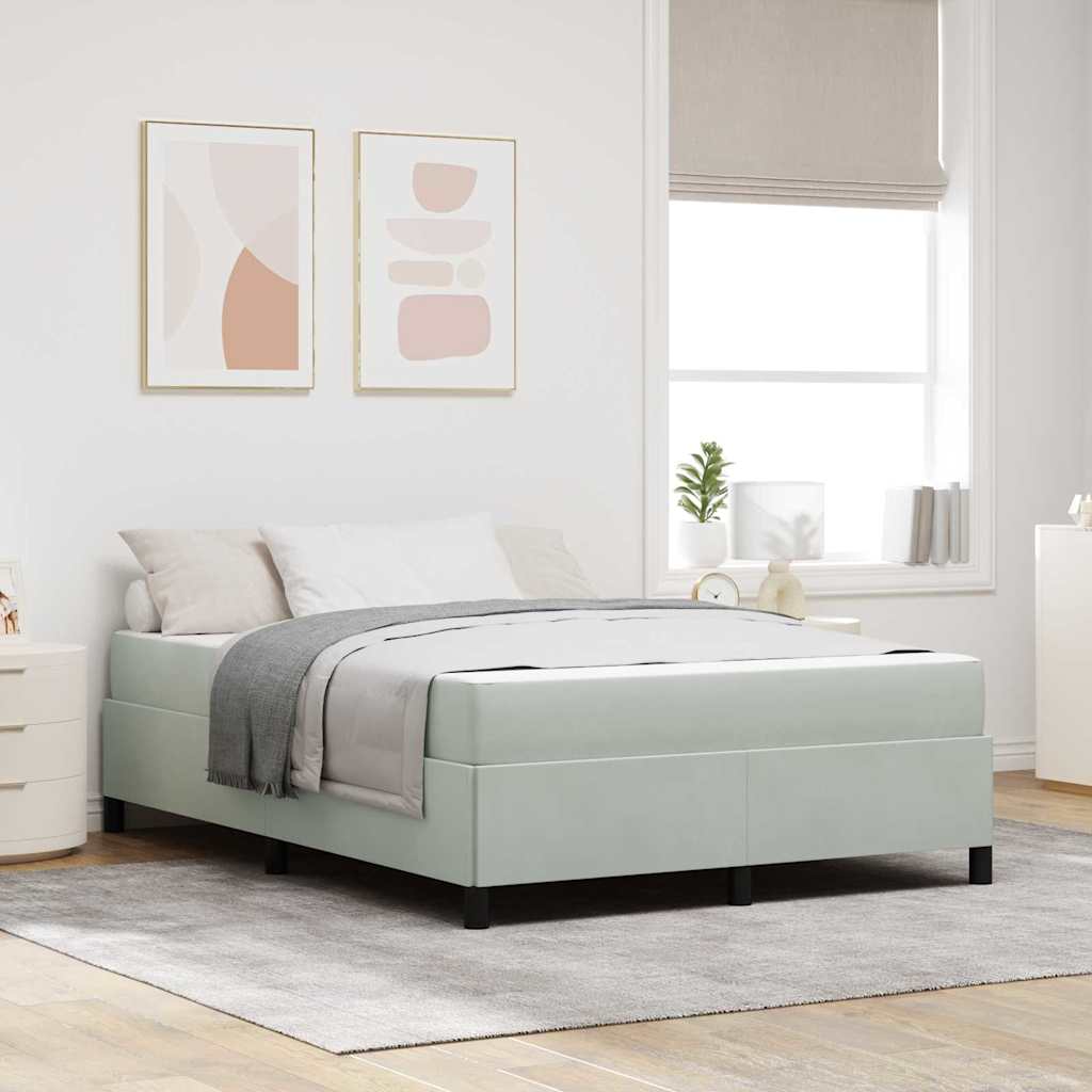 Estructura de cama con colchón Gris Claro 160 x 200 cm tela