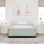 Estructura de cama con colchón Gris Claro 160 x 200 cm tela