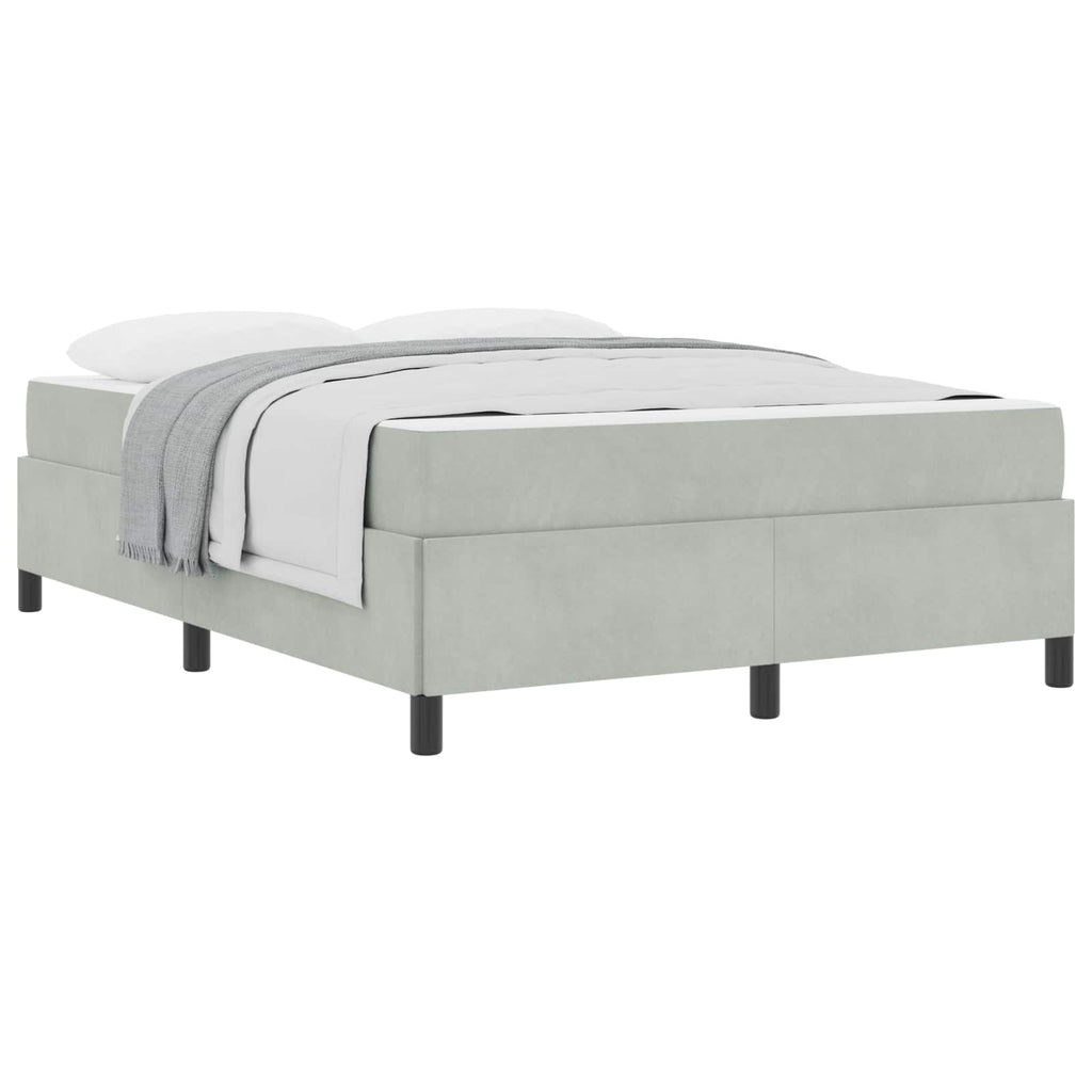 Estructura de cama con colchón Gris Claro 160 x 200 cm tela