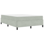 Estructura de cama con colchón Gris Claro 160 x 200 cm tela