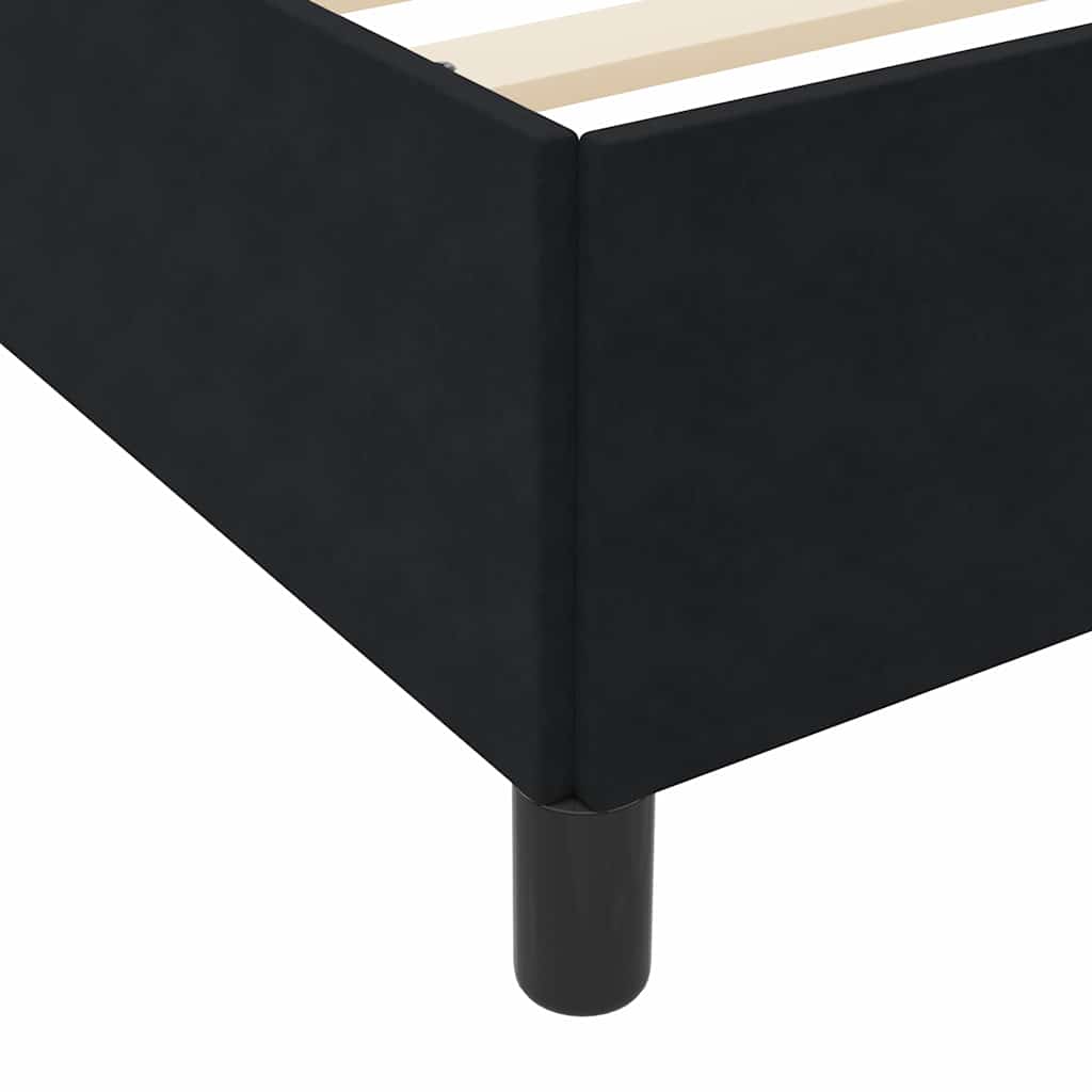 Estructura de cama con colchón Negro 160 x 200 cm tela