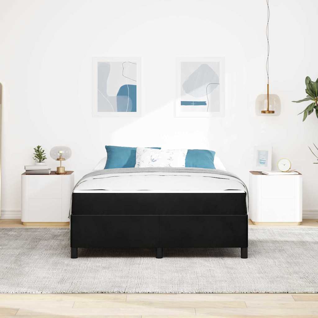Estructura de cama con colchón Negro 160 x 200 cm tela
