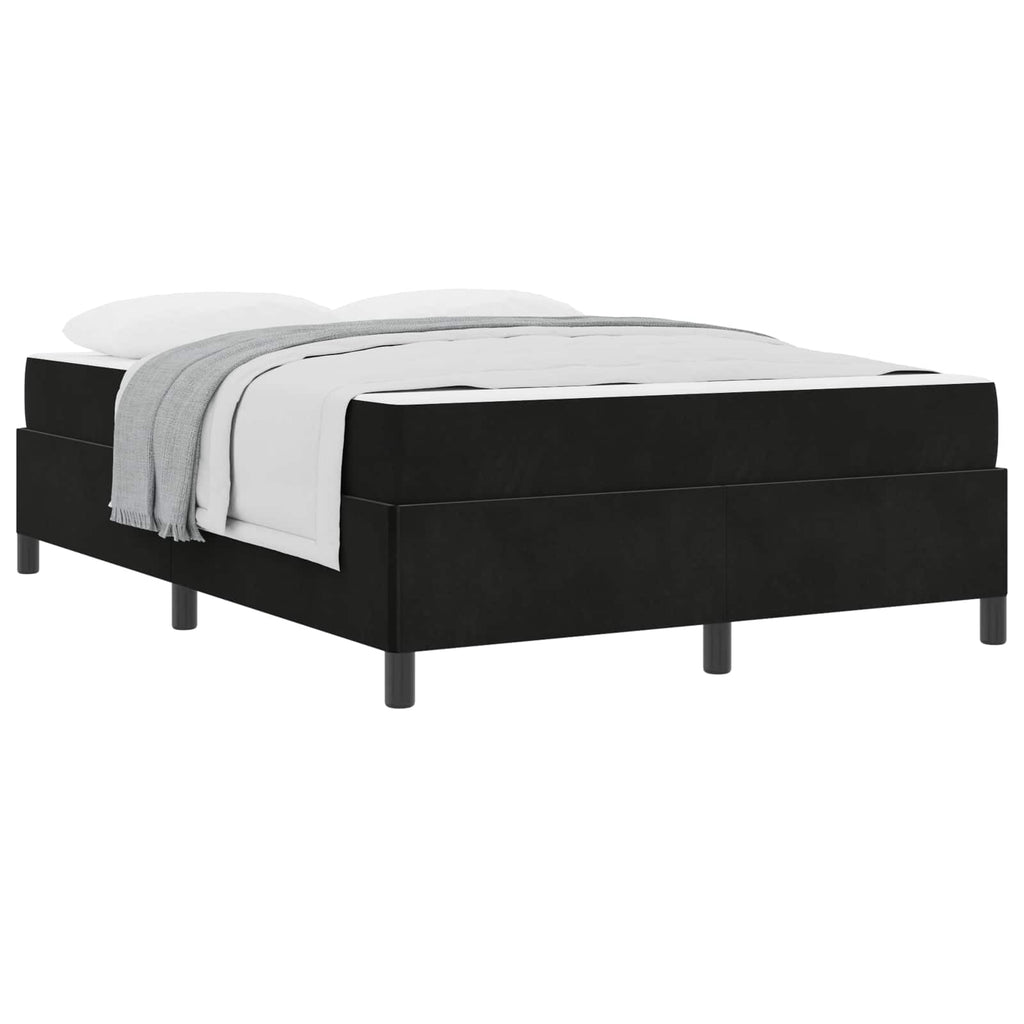 Estructura de cama con colchón Negro 160 x 200 cm tela