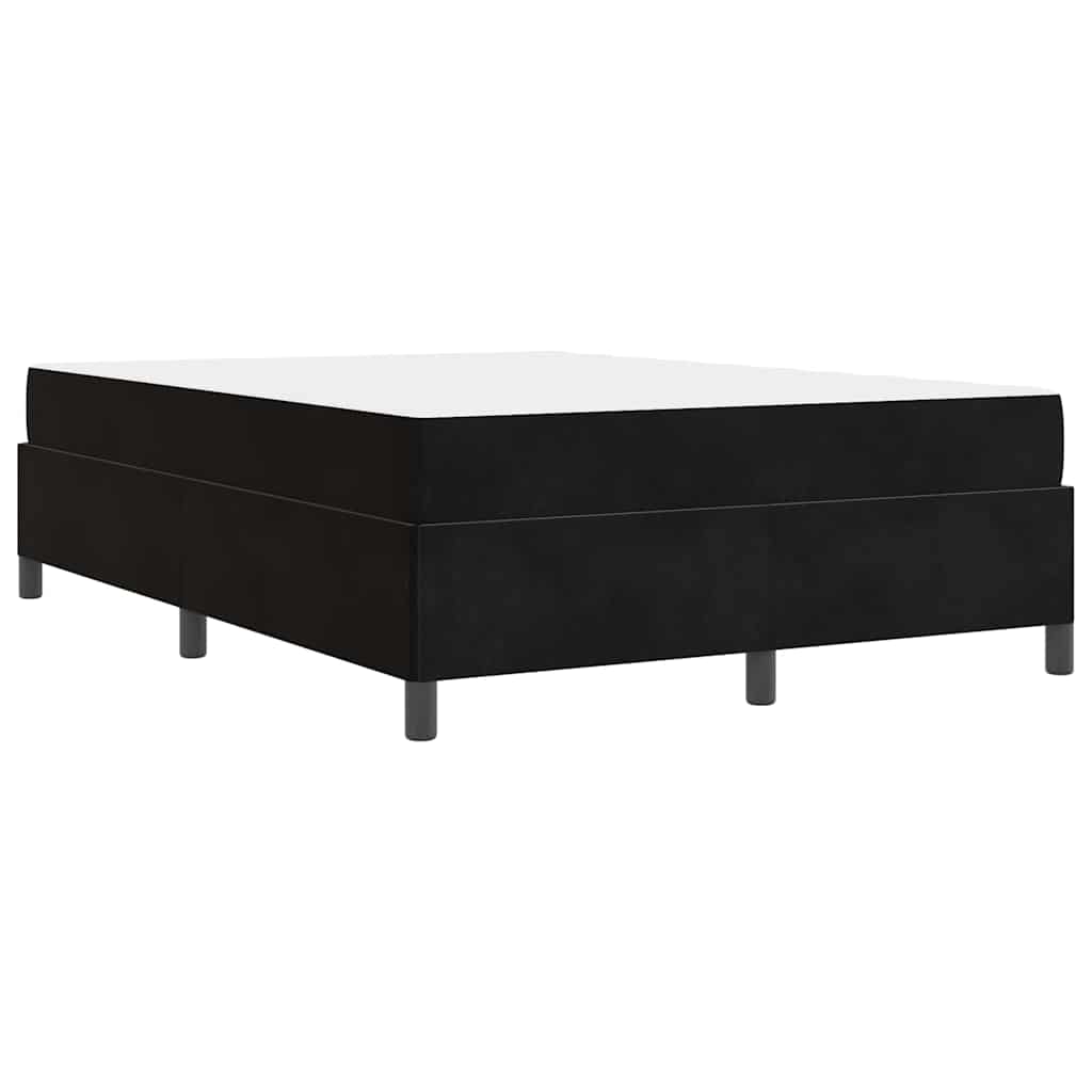 Estructura de cama con colchón Negro 160 x 200 cm tela