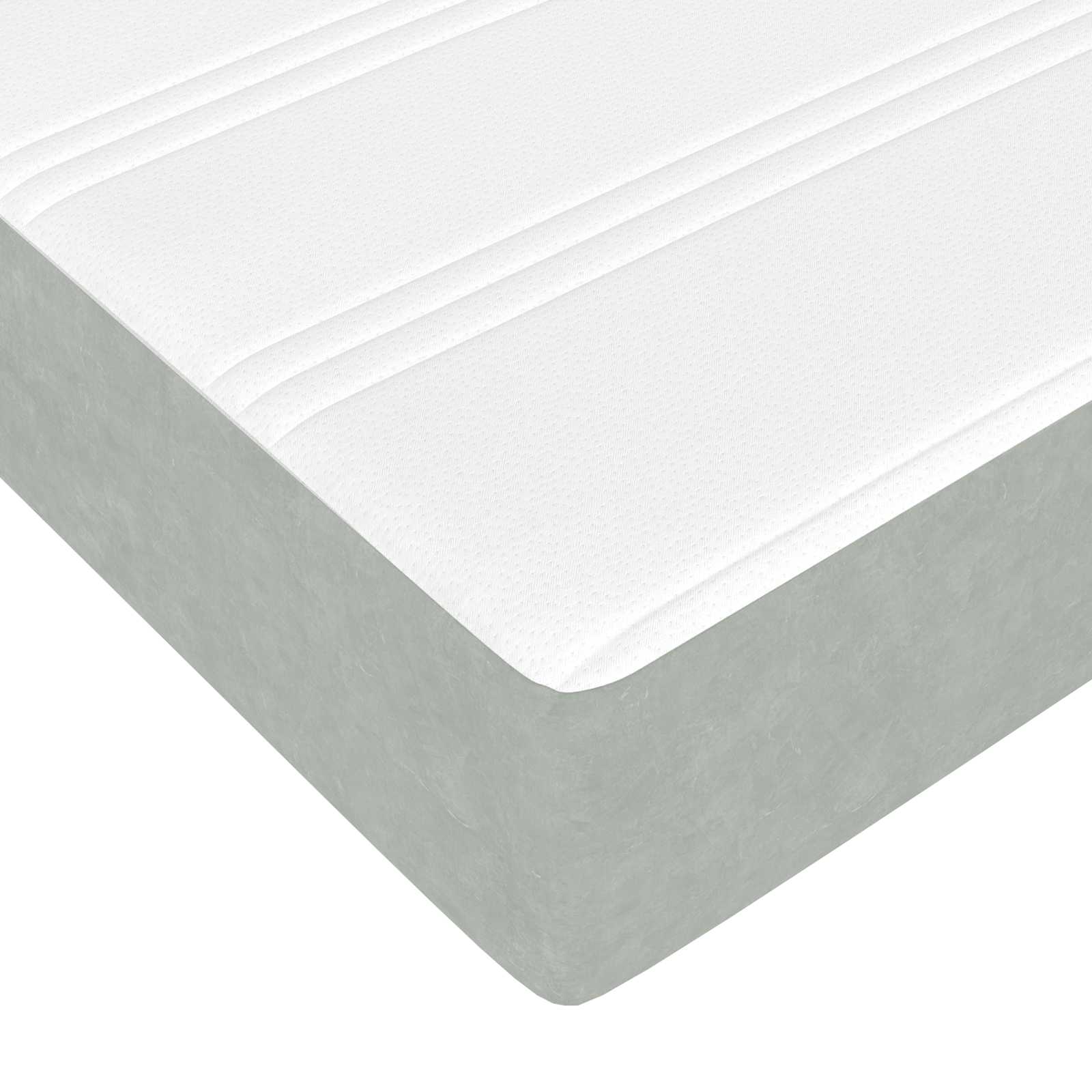 Estructura de cama con colchón Gris Claro 180 x 200 cm tela