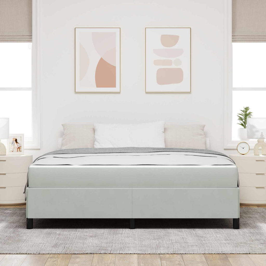 Estructura de cama con colchón Gris Claro 180 x 200 cm tela