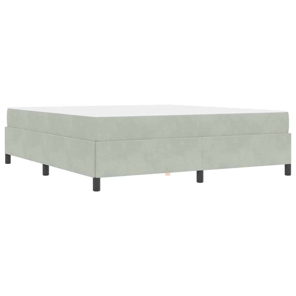 Estructura de cama con colchón Gris Claro 180 x 200 cm tela