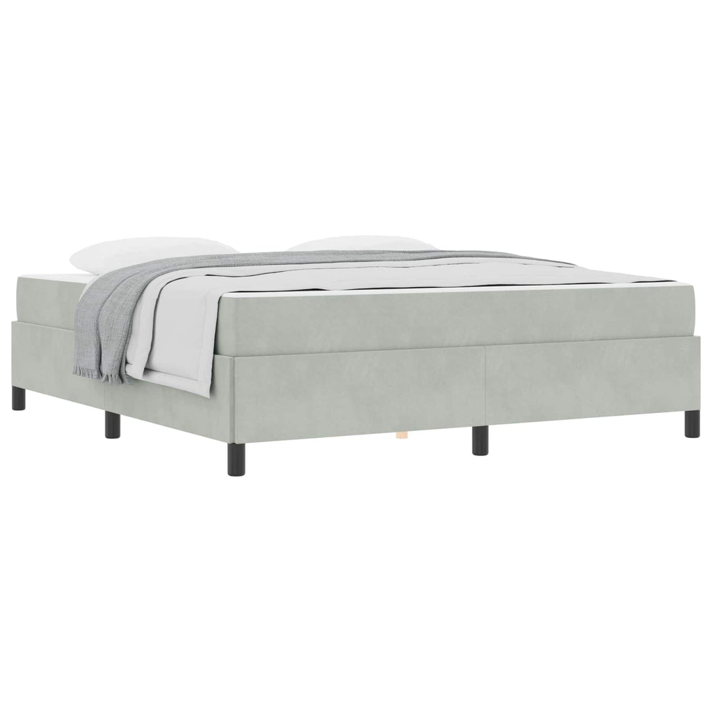 Estructura de cama con colchón Gris Claro 180 x 200 cm tela