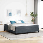 Estructura de cama con colchón Gris oscuro 180 x 200 cm tela