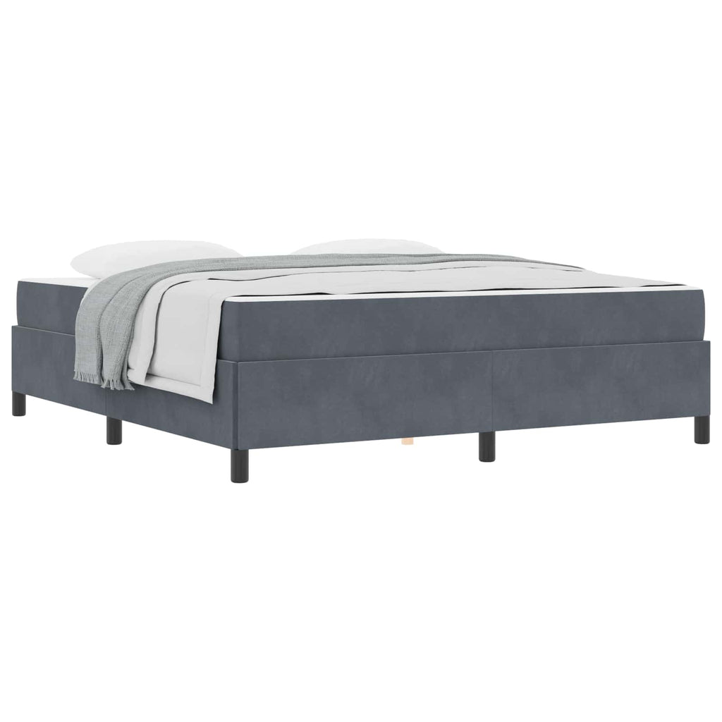 Estructura de cama con colchón Gris oscuro 180 x 200 cm tela