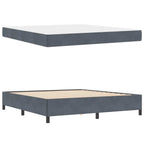 Estructura de cama con colchón Gris oscuro 180 x 200 cm tela