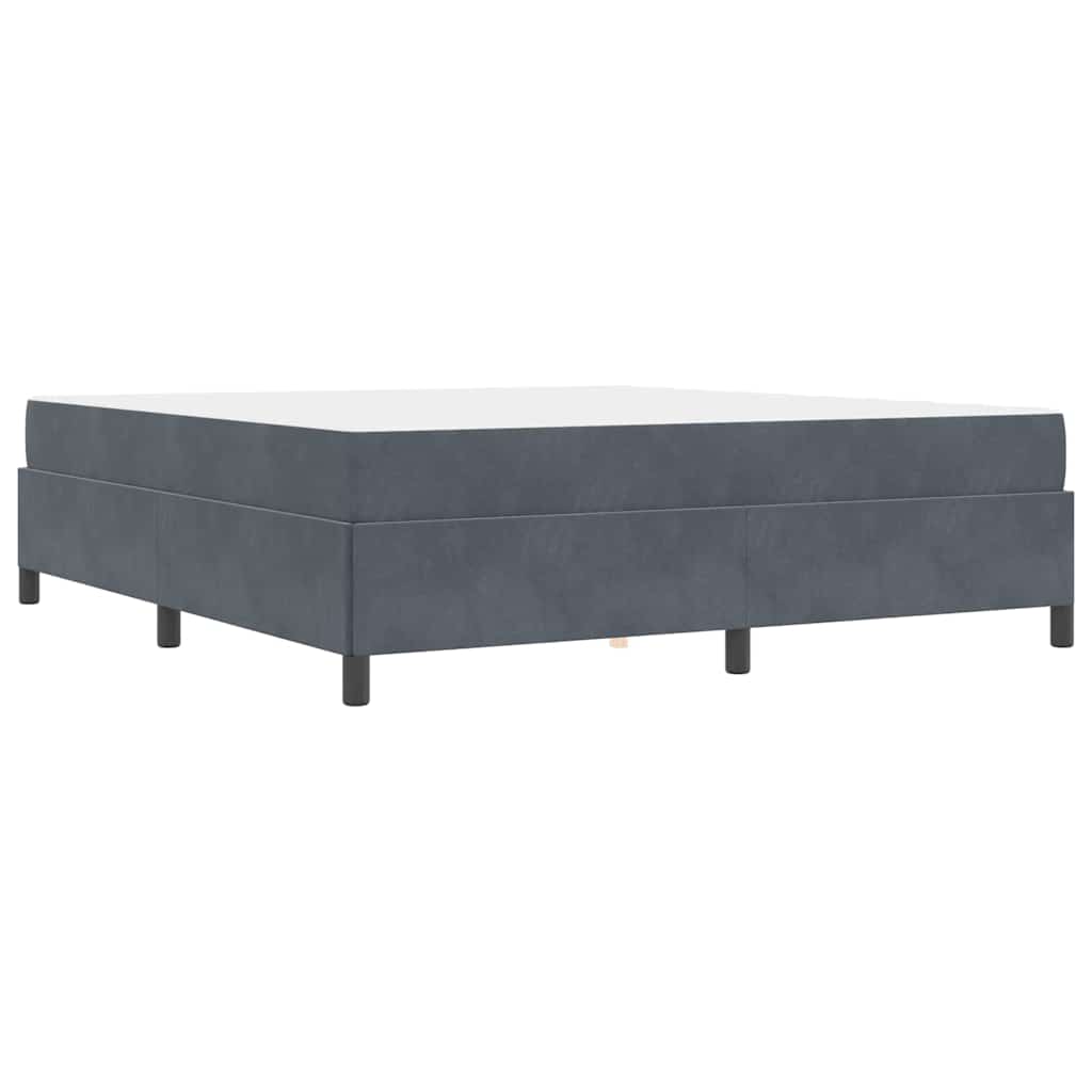 Estructura de cama con colchón Gris oscuro 180 x 200 cm tela