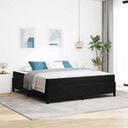 Estructura de cama con colchón Negro 180 x 200 cm tela