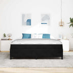 Estructura de cama con colchón Negro 180 x 200 cm tela